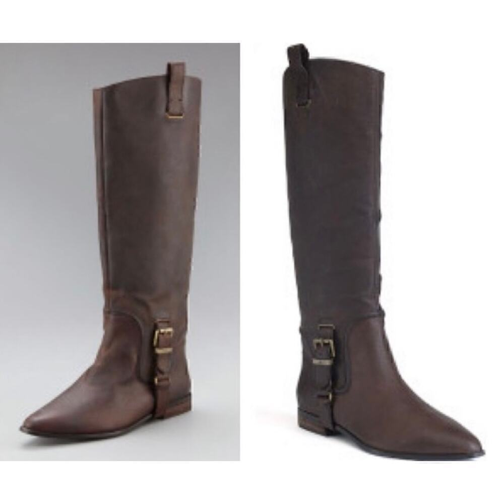 7 For All Mankind Edge Riding Boots Women's Brown Size 10 - Picture 1 of 8